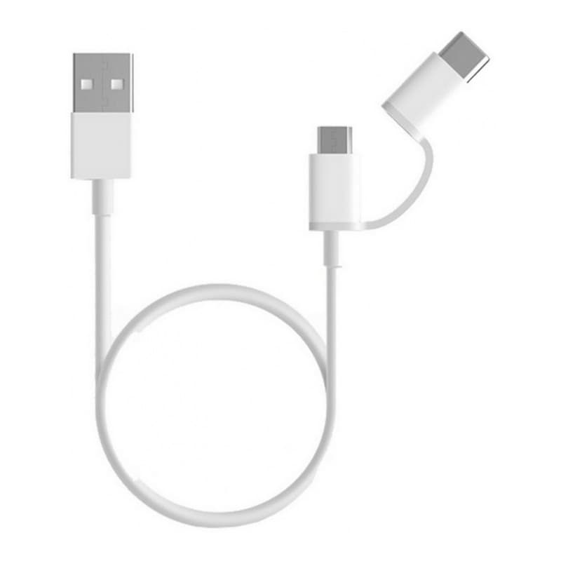 Кабель Xiaomi USB / Type-C/Micro USB 0,3м, белый— фото №0